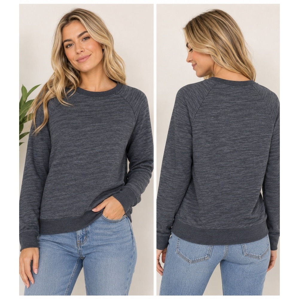 Project Social T Women's ‎ Gray and Black Heathered Sweatshirt Size X-Small